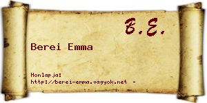 Berei Emma névjegykártya